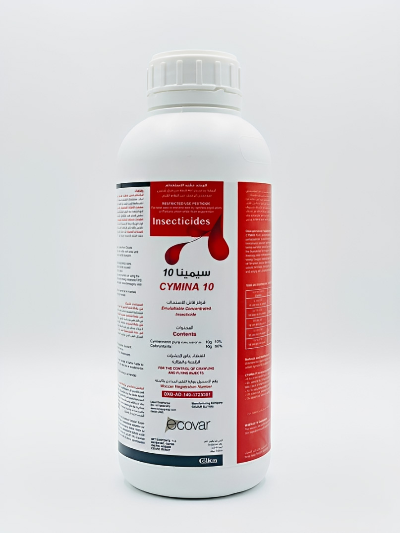 CYMINA 10 INSECTICIDE-1 LITER, PUBLIC HEALTH INSECTICIDE | CYPERMETHRIN PURE 10% EMULSIFIABLE CONCENTRATE | RAPID KNOCK-DOWN CONTROL FOR CRAWLING AND FLYING INSECTS