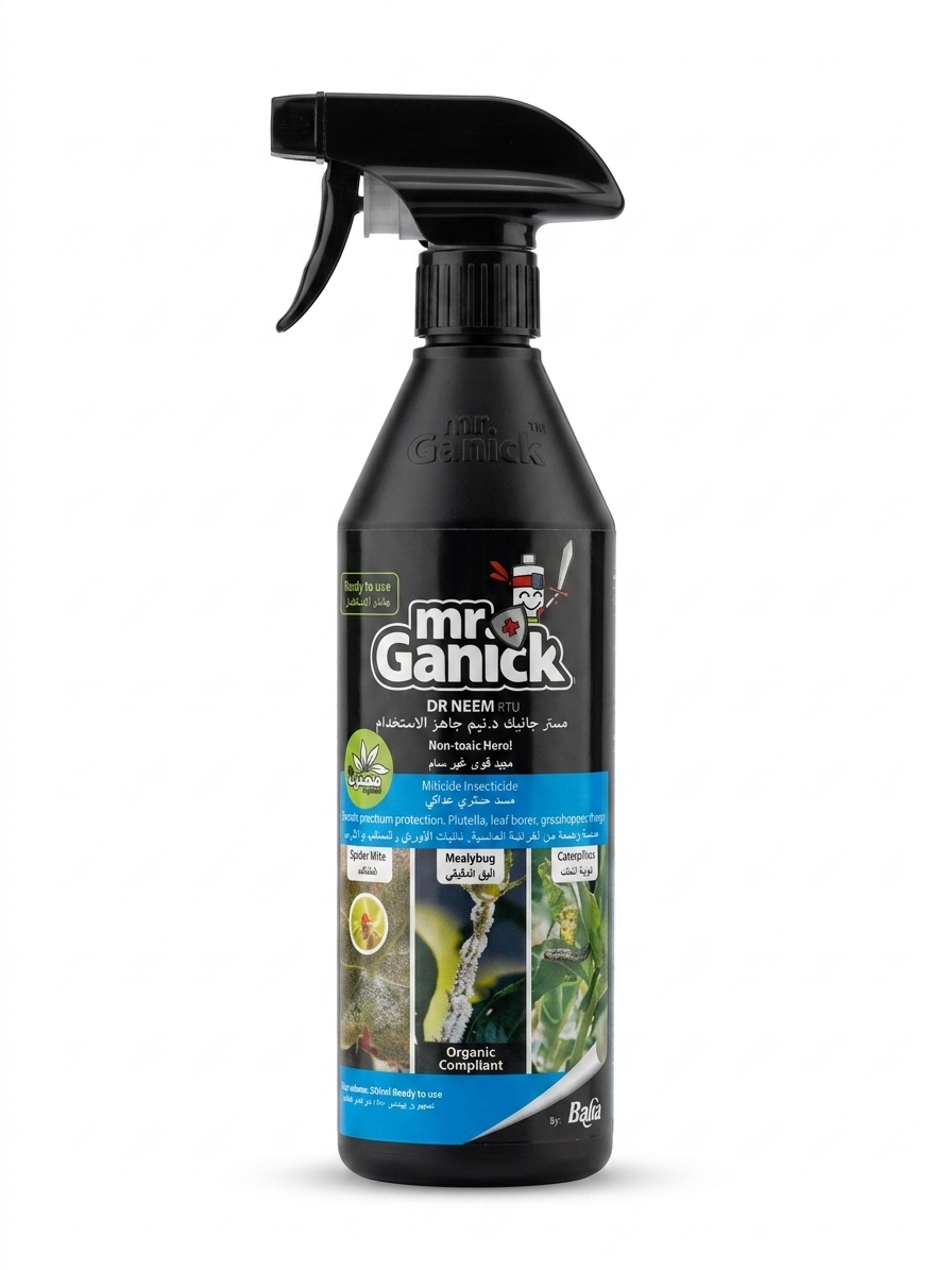 MR. GANICK DR NEEM RTU 500 ML, NEEM OIL + FABACEAE SEED OIL | CONTROLS SPIDER MITES, MEALYBUGS & CATERPILLARS